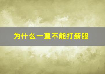 为什么一直不能打新股