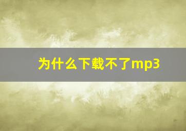 为什么下载不了mp3