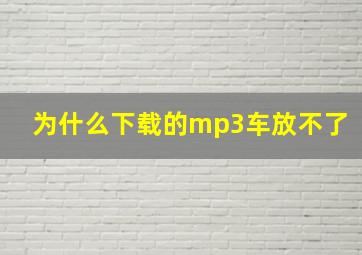 为什么下载的mp3车放不了