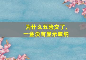 为什么五险交了,一金没有显示缴纳