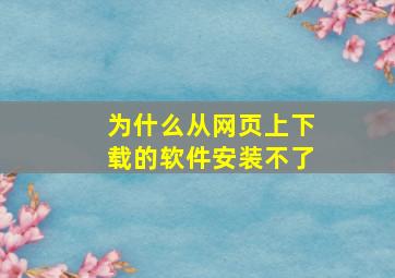 为什么从网页上下载的软件安装不了