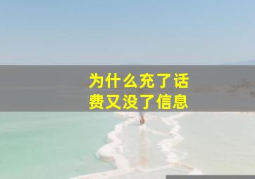 为什么充了话费又没了信息