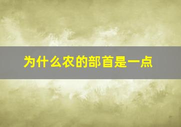 为什么农的部首是一点