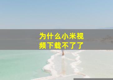 为什么小米视频下载不了了