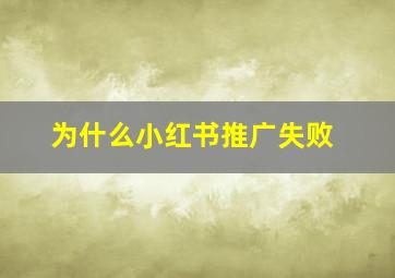 为什么小红书推广失败