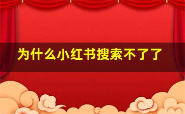 为什么小红书搜索不了了