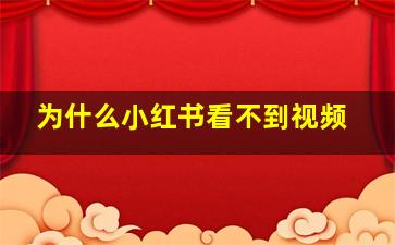 为什么小红书看不到视频