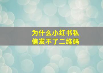 为什么小红书私信发不了二维码