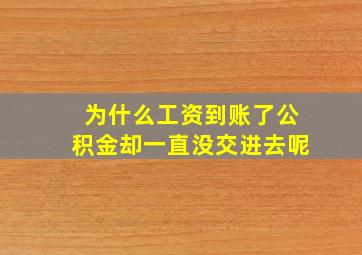 为什么工资到账了公积金却一直没交进去呢