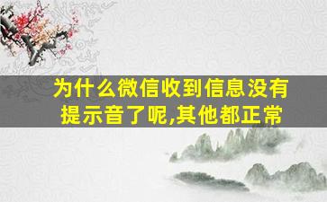 为什么微信收到信息没有提示音了呢,其他都正常