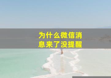 为什么微信消息来了没提醒