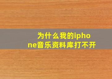 为什么我的iphone音乐资料库打不开