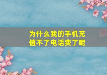 为什么我的手机充值不了电话费了呢