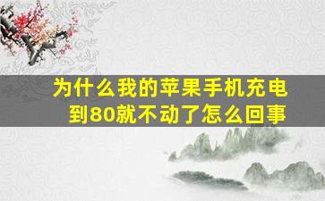 为什么我的苹果手机充电到80就不动了怎么回事