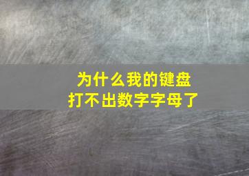 为什么我的键盘打不出数字字母了