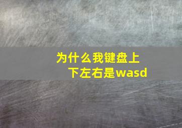 为什么我键盘上下左右是wasd