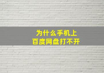 为什么手机上百度网盘打不开