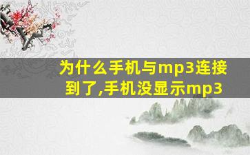 为什么手机与mp3连接到了,手机没显示mp3