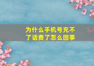 为什么手机号充不了话费了怎么回事