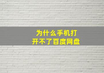 为什么手机打开不了百度网盘