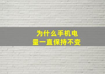 为什么手机电量一直保持不变