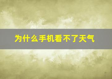 为什么手机看不了天气