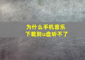 为什么手机音乐下载到u盘听不了