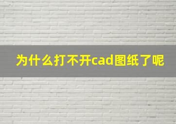 为什么打不开cad图纸了呢