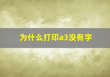 为什么打印a3没有字