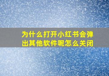 为什么打开小红书会弹出其他软件呢怎么关闭