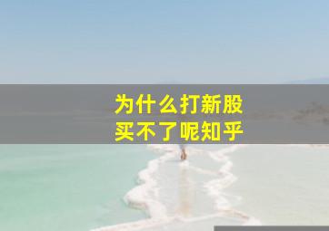 为什么打新股买不了呢知乎