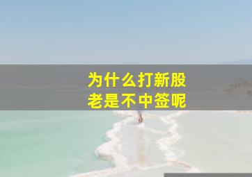 为什么打新股老是不中签呢