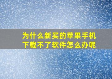 为什么新买的苹果手机下载不了软件怎么办呢