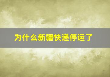 为什么新疆快递停运了