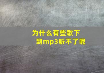 为什么有些歌下到mp3听不了呢