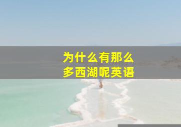 为什么有那么多西湖呢英语