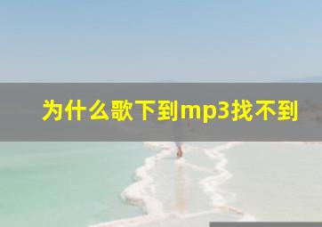 为什么歌下到mp3找不到