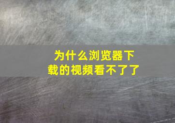 为什么浏览器下载的视频看不了了