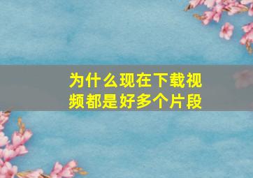 为什么现在下载视频都是好多个片段