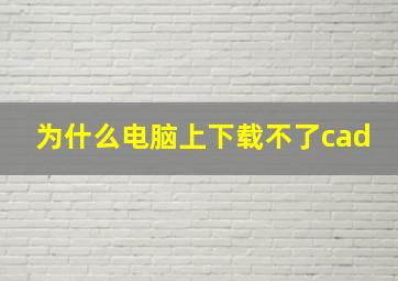 为什么电脑上下载不了cad