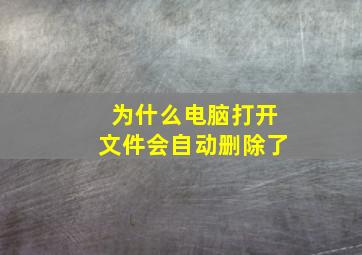 为什么电脑打开文件会自动删除了