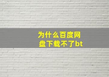 为什么百度网盘下载不了bt