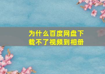 为什么百度网盘下载不了视频到相册