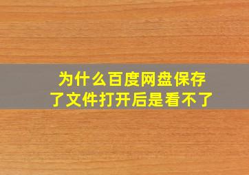 为什么百度网盘保存了文件打开后是看不了