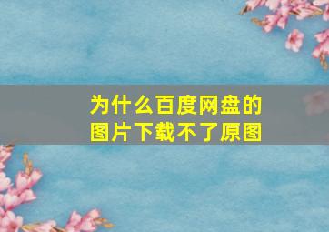 为什么百度网盘的图片下载不了原图