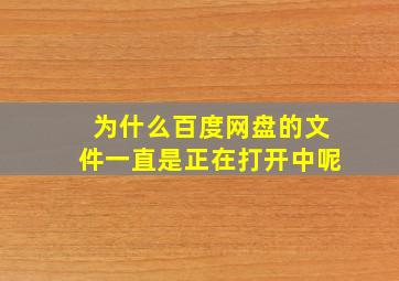 为什么百度网盘的文件一直是正在打开中呢