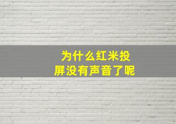 为什么红米投屏没有声音了呢