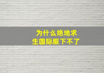 为什么绝地求生国际服下不了