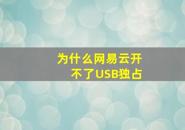 为什么网易云开不了USB独占