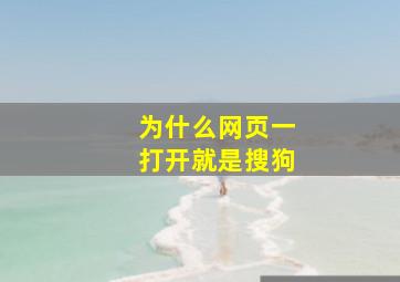 为什么网页一打开就是搜狗